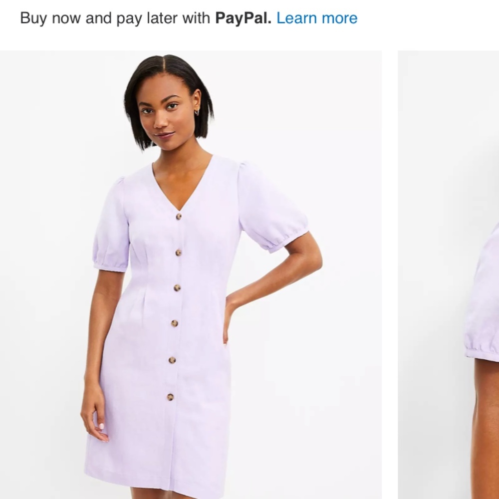 Loft V Neck Button Dress size 4